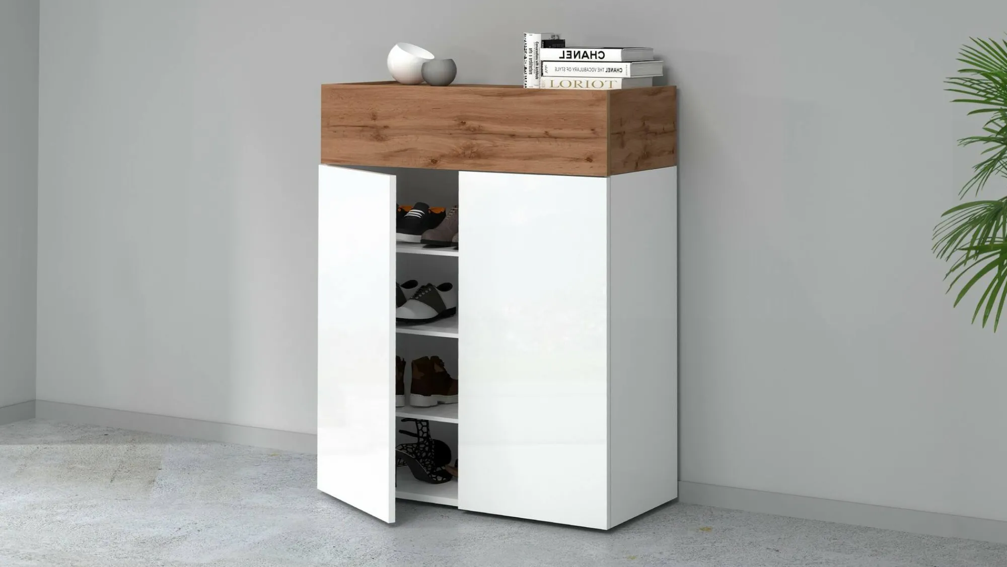Scarpiera Nala, 76x38h100 cm, Bianco e<Dmora Online