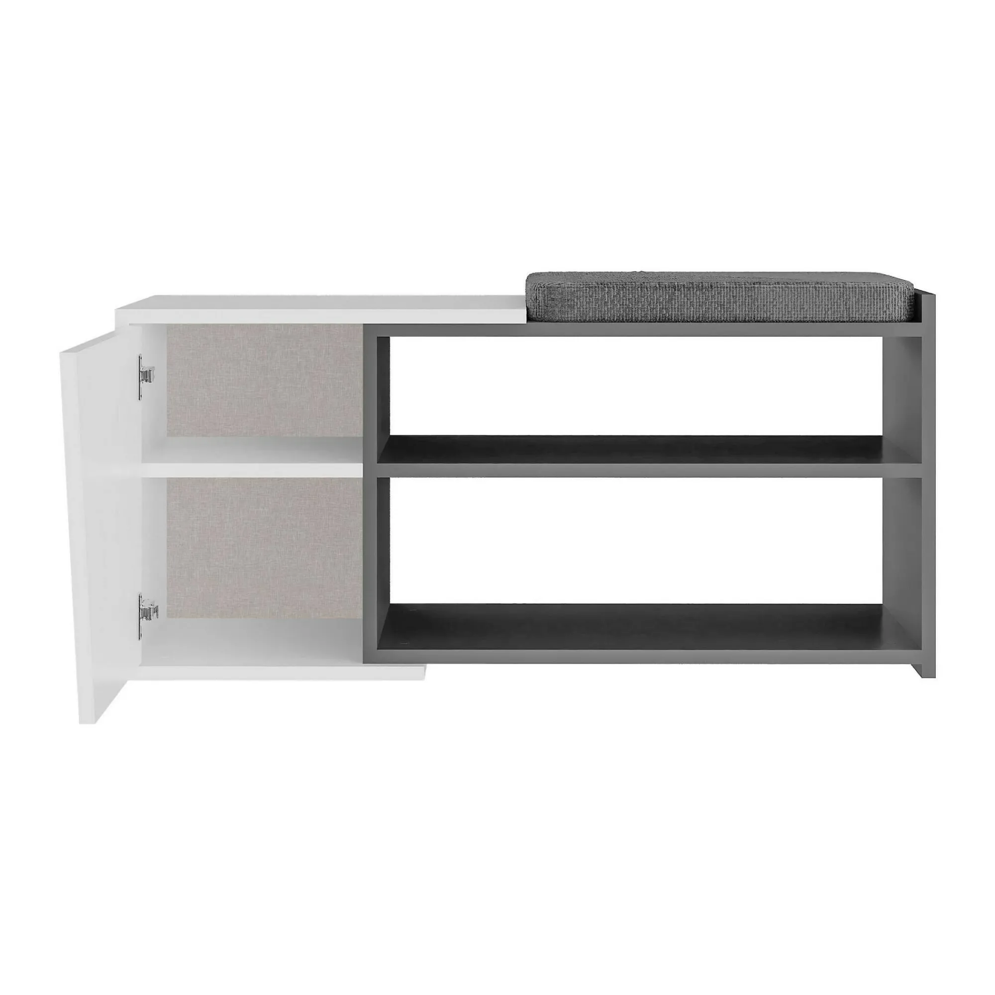 Scarpiera Neneng, 105x38 h47 cm, Antracite e Bianco<Dmora Cheap