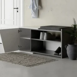 Scarpiera Neneng, 105x38 h47 cm, Antracite e Bianco<Dmora Cheap