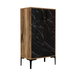 Scarpiera Ngerulmud, 60x35 h111 cm, Noce e Nero<Dmora Flash Sale