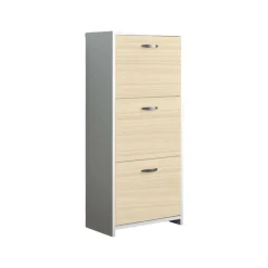 Scarpiera Nolo, 50x25h113 cm, Bianco e Rovere<Dmora Cheap
