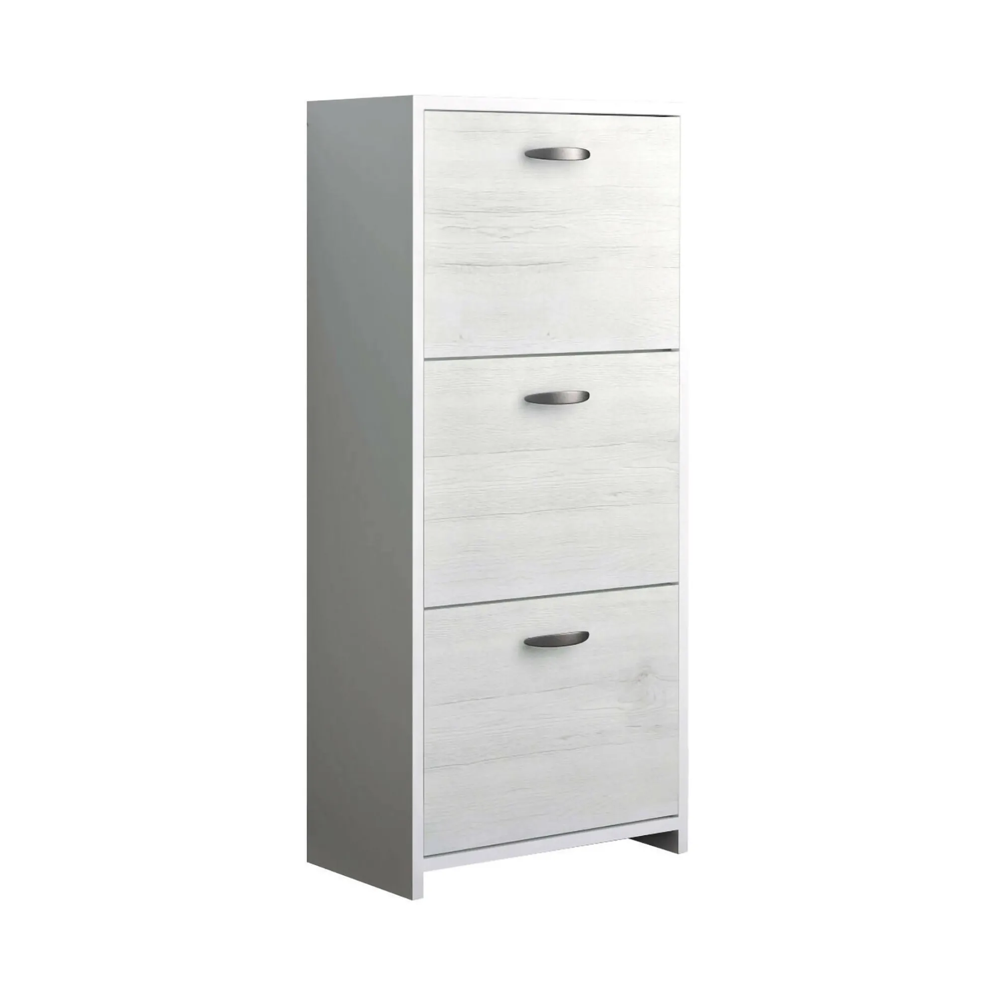 Scarpiera Nolo, 50x25h113 cm, Bianco e Rovere<Dmora Online