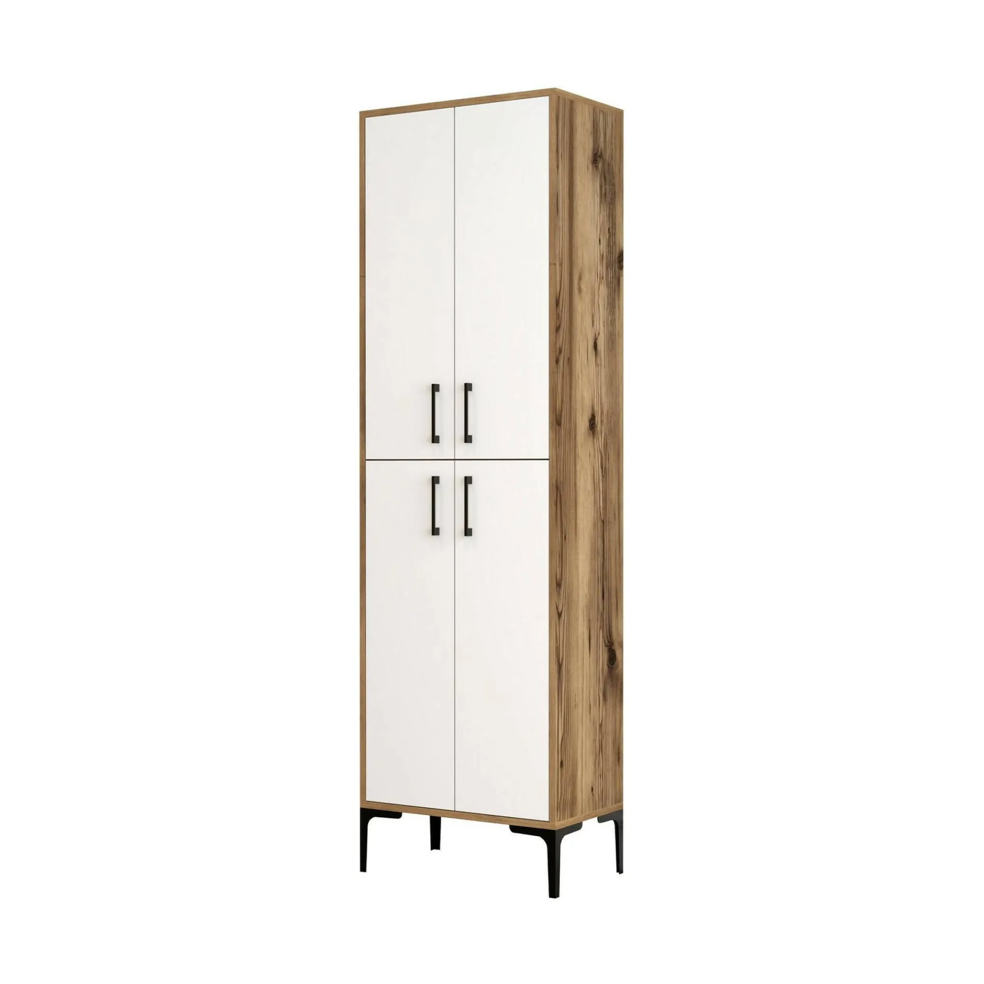 Scarpiera Sebastien, 60x35h200 cm, Noce e Bianco<Dmora Sale