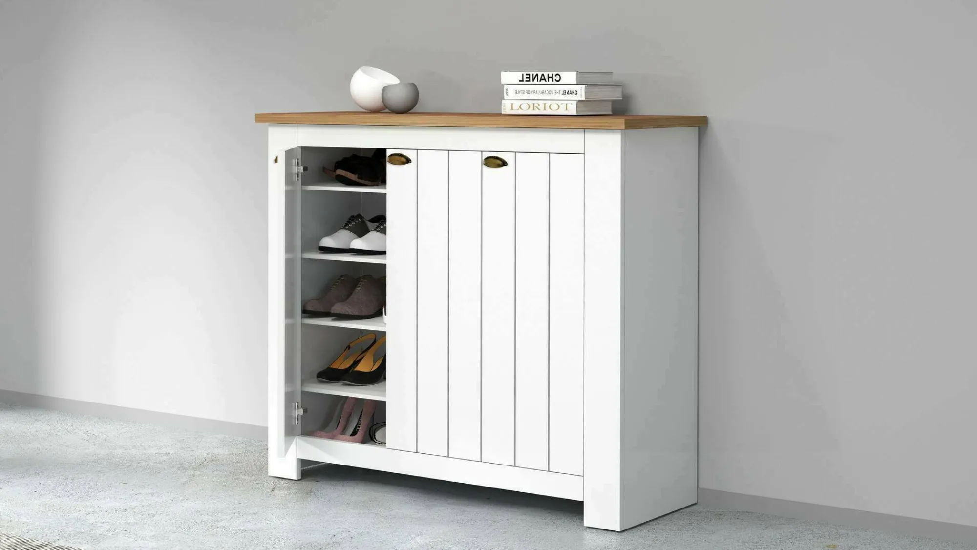 Scarpiera Seprio, 114x42h100 cm, Bianco e<Dmora Outlet