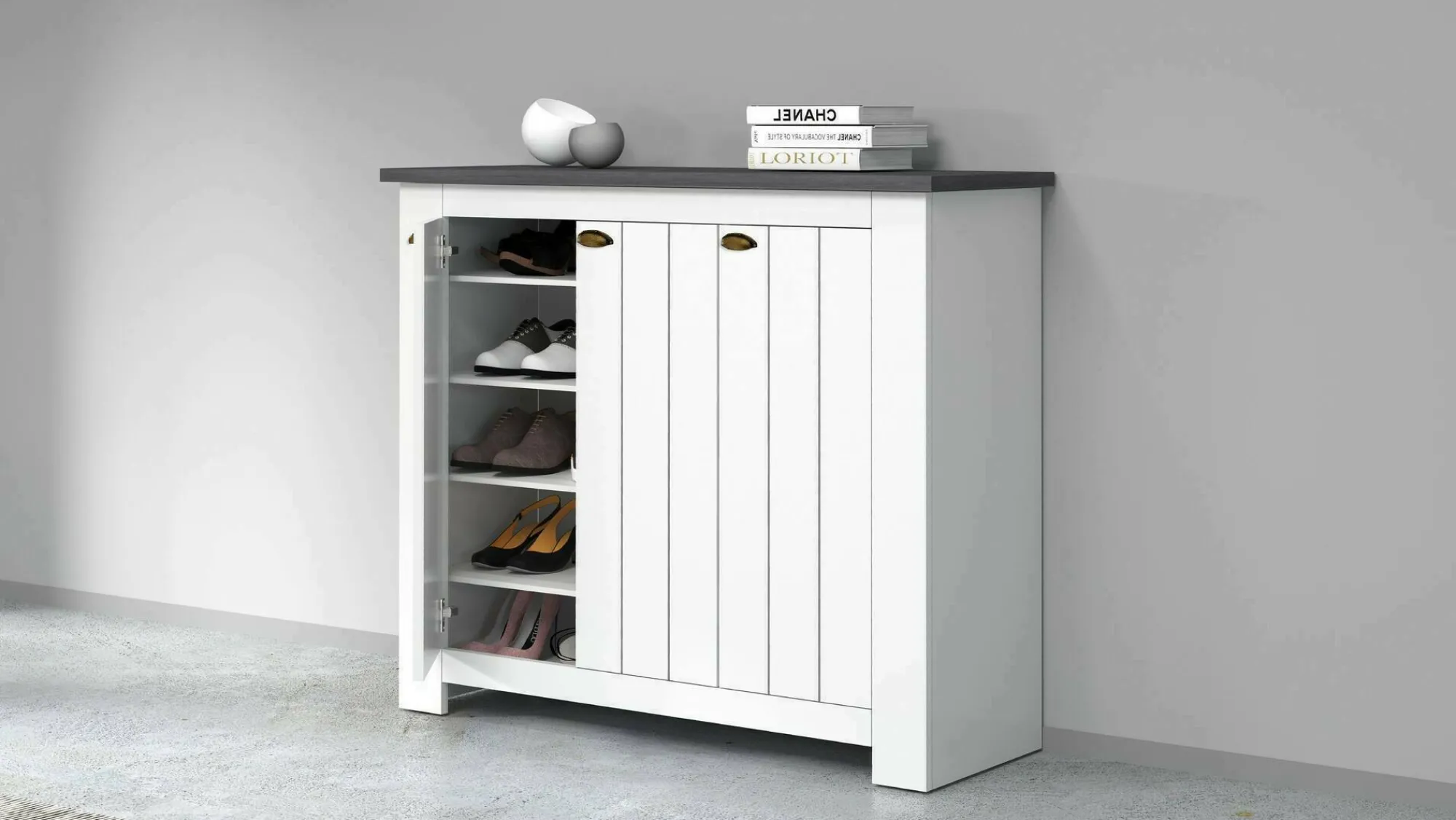 Scarpiera Seprio, 114x42h100 cm, Bianco e<Dmora Shop