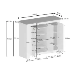 Scarpiera Seprio, 114x42h100 cm, Bianco e<Dmora Shop