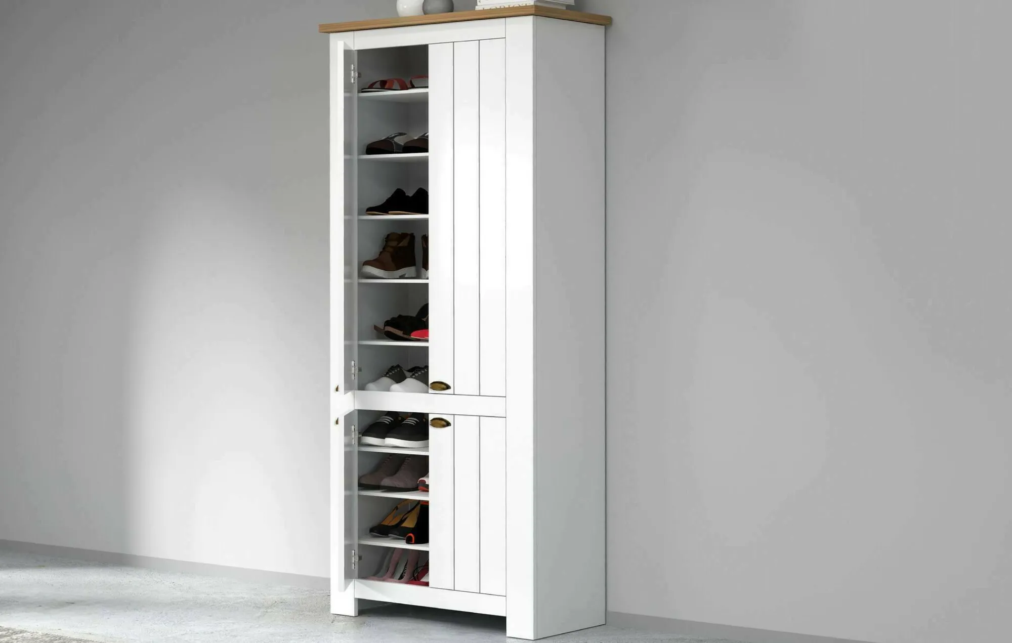 Scarpiera Shirley, 84x42h200 cm, Bianco e<Dmora New