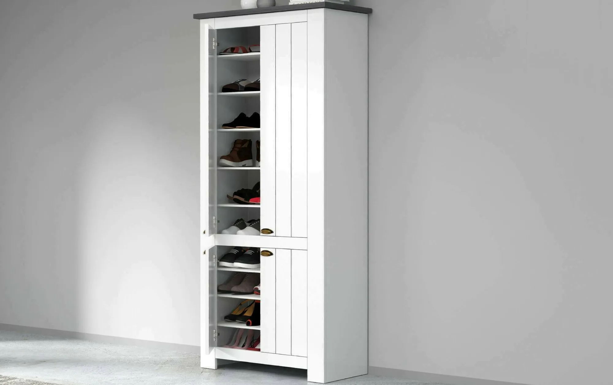 Scarpiera Shirley, 84x42h200 cm, Bianco e<Dmora Discount