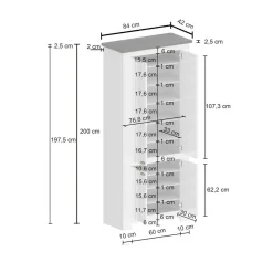 Scarpiera Shirley, 84x42h200 cm, Bianco e<Dmora Discount