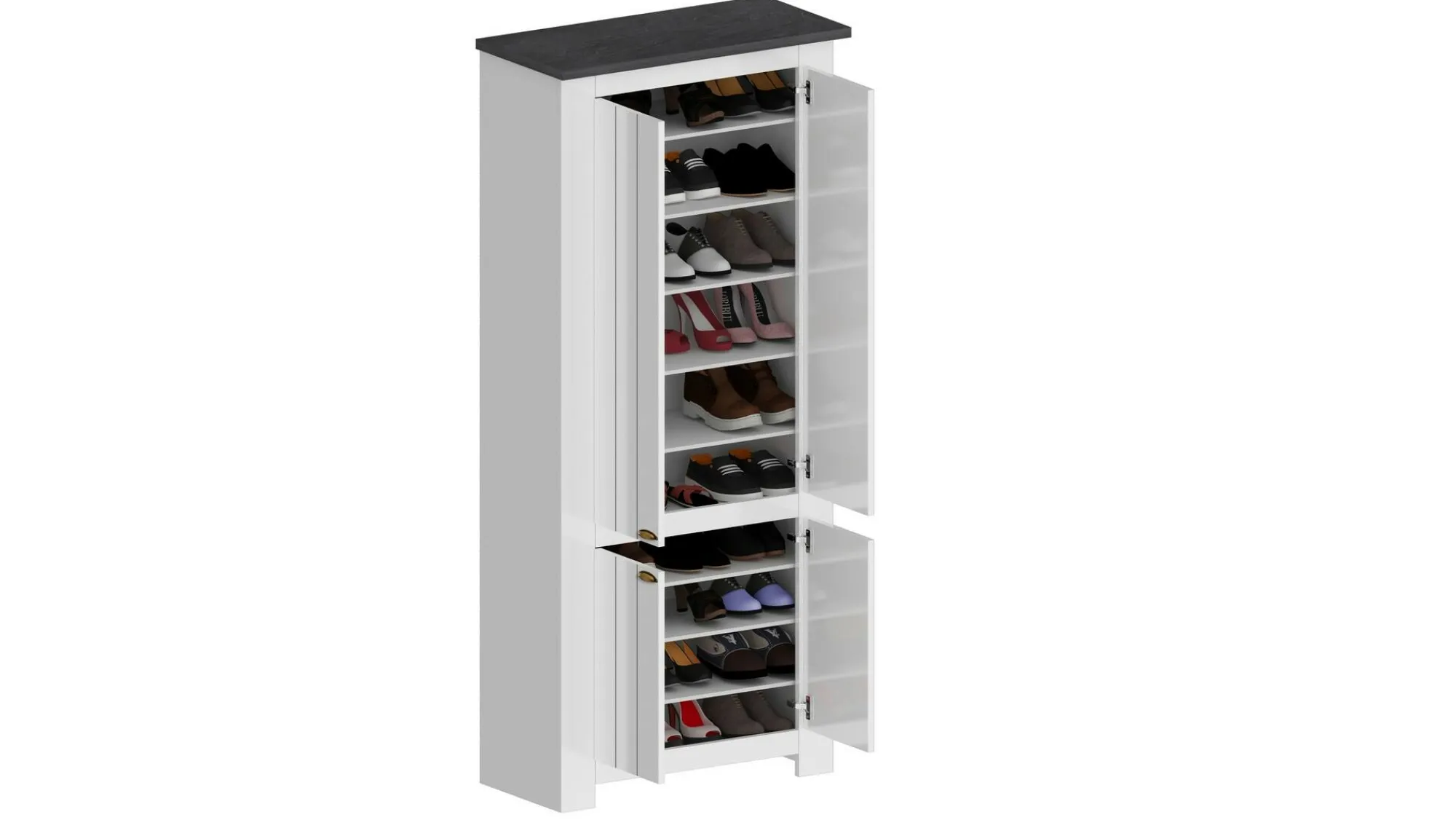 Scarpiera Shirley, 84x42h200 cm, Bianco e<Dmora Discount