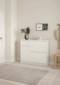 Scarpiera Todd, 32x109 h93 cm, Bianco<Dmora New