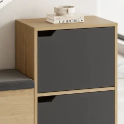 Scarpiera Tokage, 102x36 h81 cm, Antracite e Quercia<Dmora New