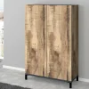 Scarpiera Uvarovite, cm 90x40h147, Ardesia e Acero<Dmora Clearance