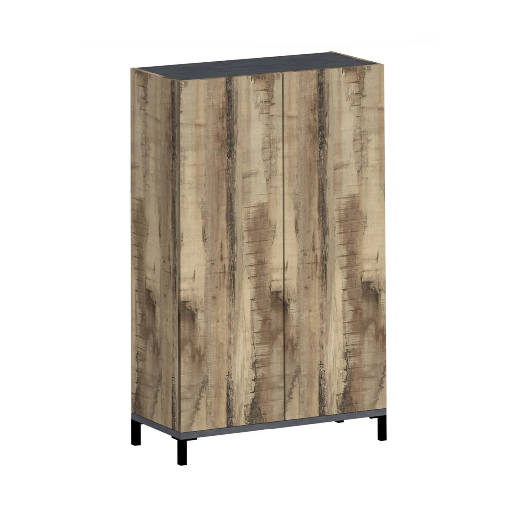 Scarpiera Uvarovite, cm 90x40h147, Ardesia e Acero<Dmora Clearance