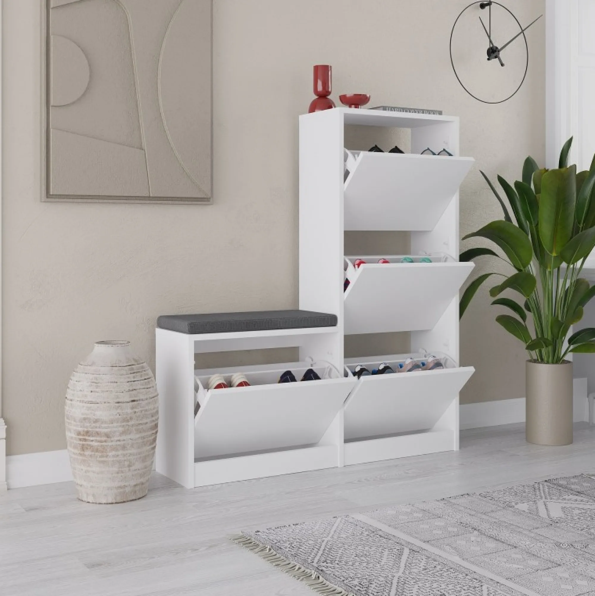 Scarpiera Velma, 105x26 h119 cm,<Dmora Best Sale