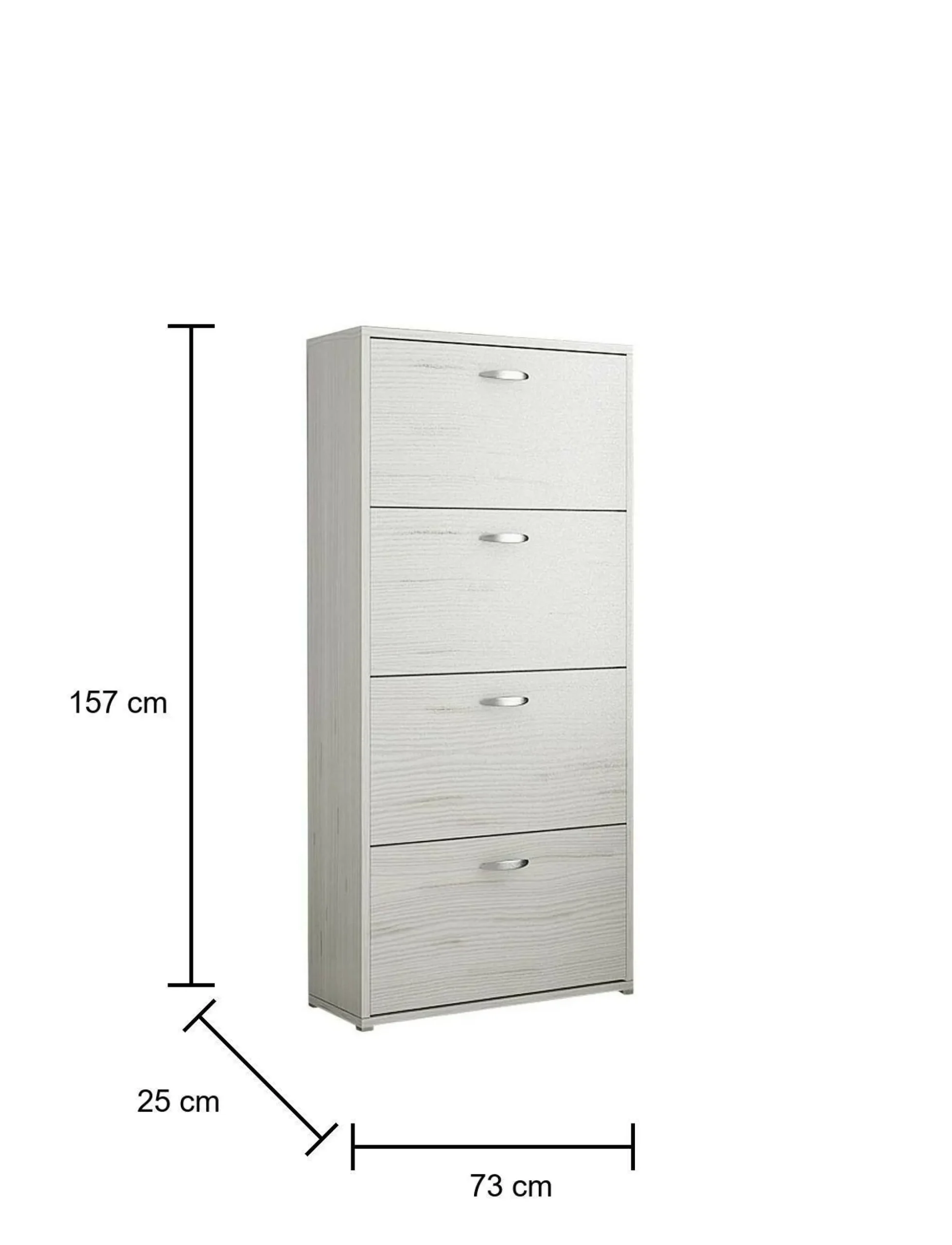 Scarpiera Vince, 73x25h157 cm, Bianco e Grigio<Dmora Discount