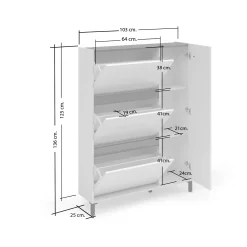 Scarpiera Visone, 103x25h136 cm,<Dmora Fashion