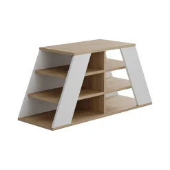 Scarpiera Zungri, 106x38 h50 cm, Quercia e Bianco<Dmora Store