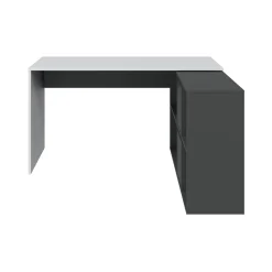Scrivania Abby, 136x139h74 cm, Bianco e Antracite<Dmora Online
