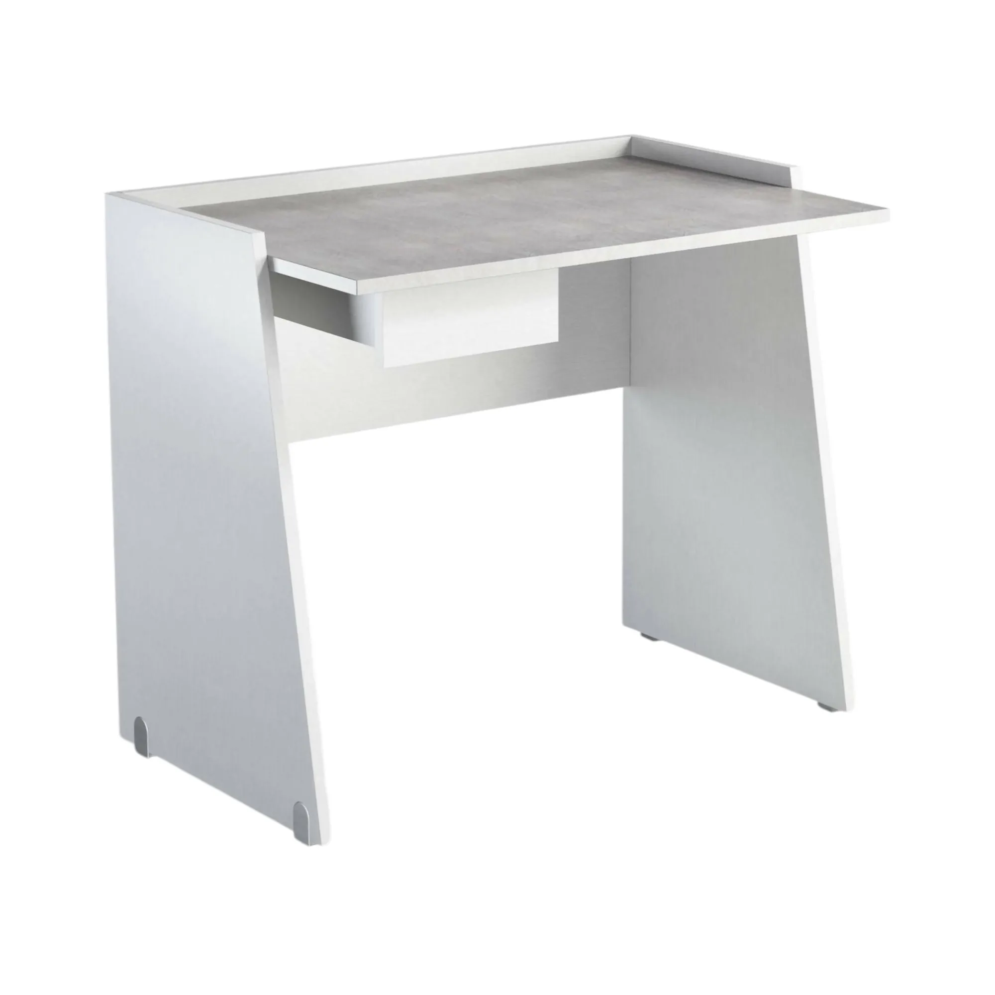 Scrivania Abulele, 90x60h80 cm, Bianco e Cemento<Dmora Online