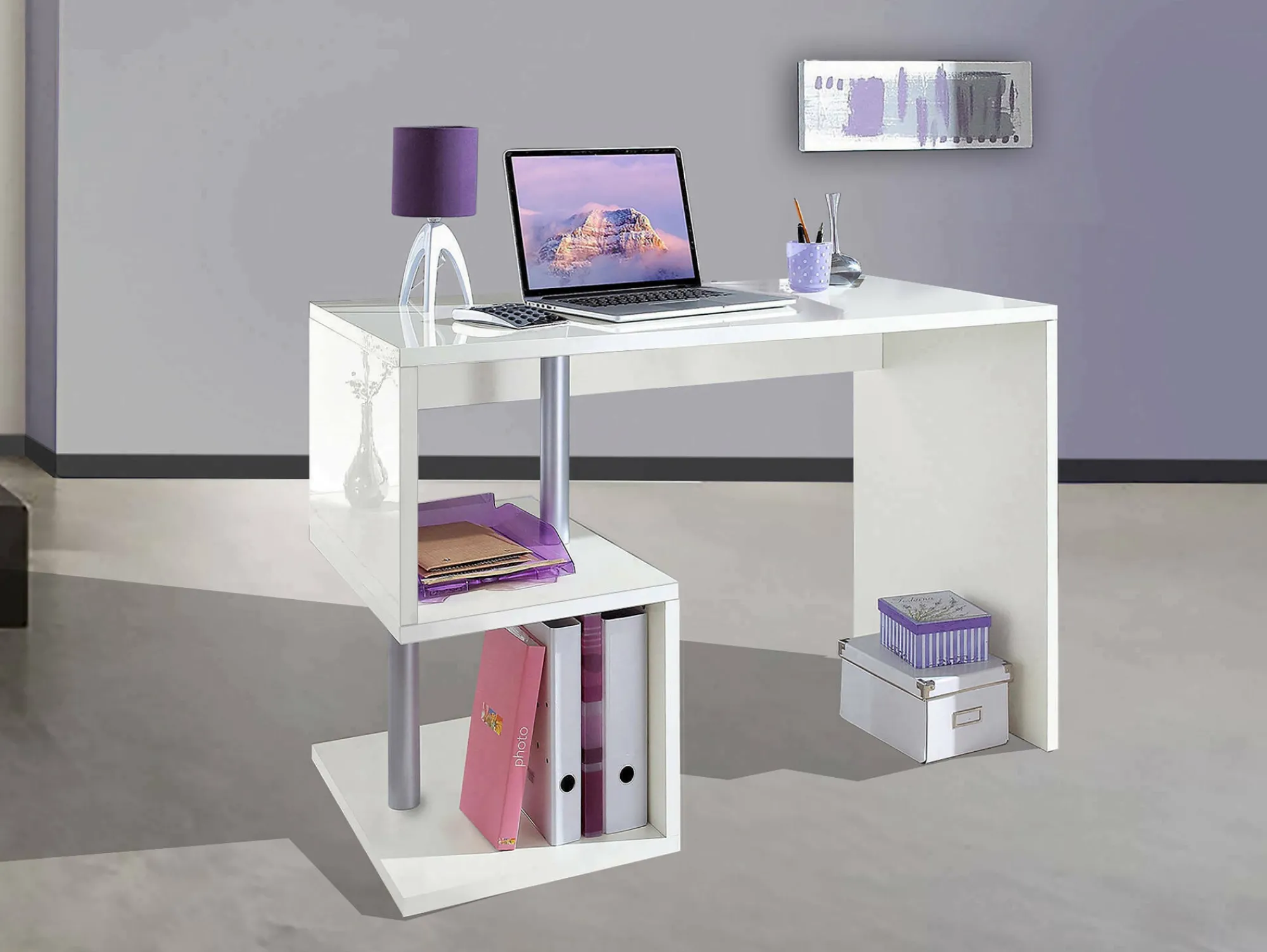 Scrivania Acan, cm 100x50h78,<Dmora Shop