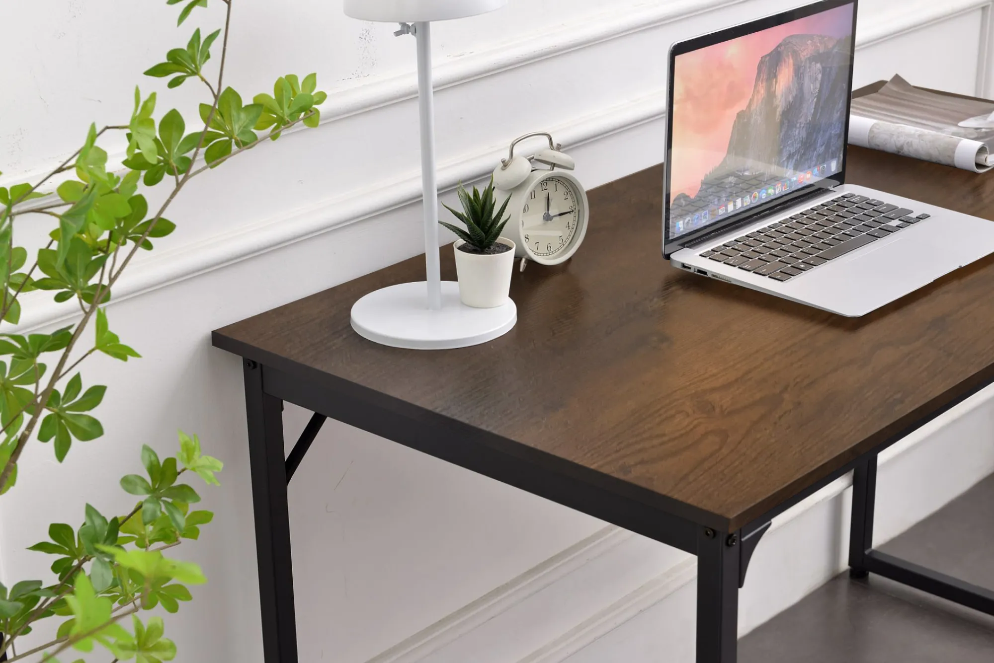 Scrivania Agliopi, 58x128h75 cm, Noce e Nero<Dmora Discount