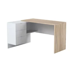 Scrivania Agnello, 145x108h73 cm, Rovere e Bianco<Dmora Best Sale