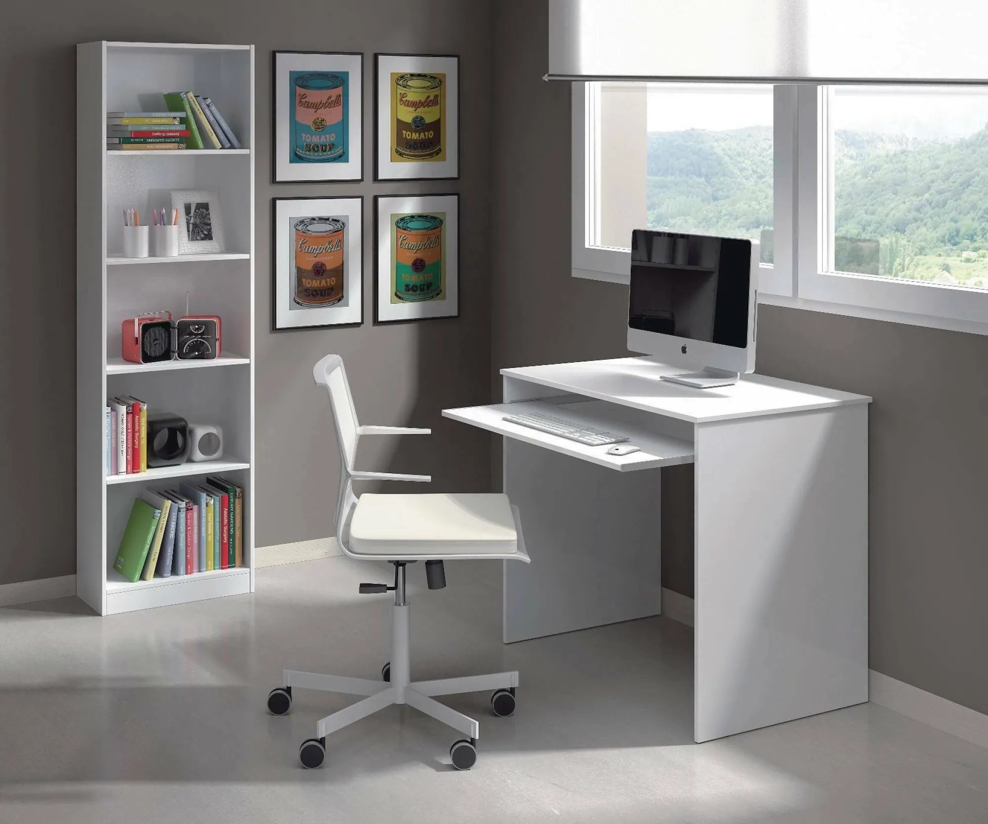 Scrivania Ajeje, 90x54h79 cm,<Dmora Outlet