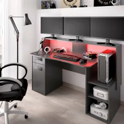 Scrivania Albertino, , con luci LED<Dmora Cheap
