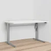 Scrivania Alfango, 80x120 h75 cm, Bianco e Grigio<Dmora Best