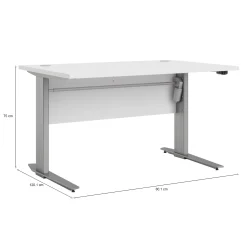 Scrivania Alfango, 80x120 h75 cm, Bianco e Grigio<Dmora Best