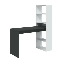 Scrivania Ali, 120x53h144 cm, Bianco e Antracite<Dmora Fashion