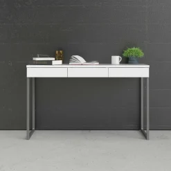 Scrivania Amadeo, 126x52 h77 cm, Bianco<Dmora Cheap