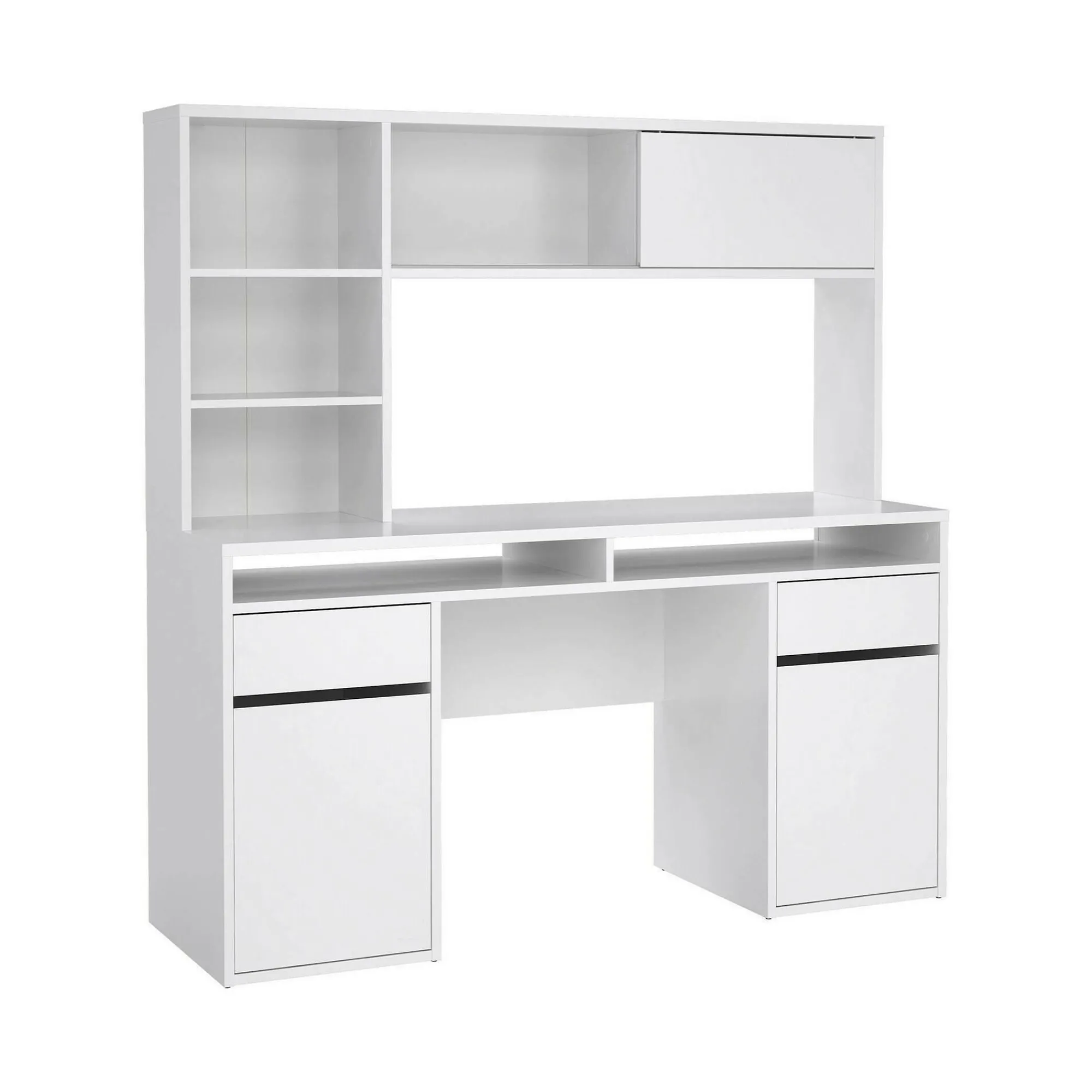 Scrivania Ambrenti, 48x149 h156 cm, Bianco<Dmora Outlet