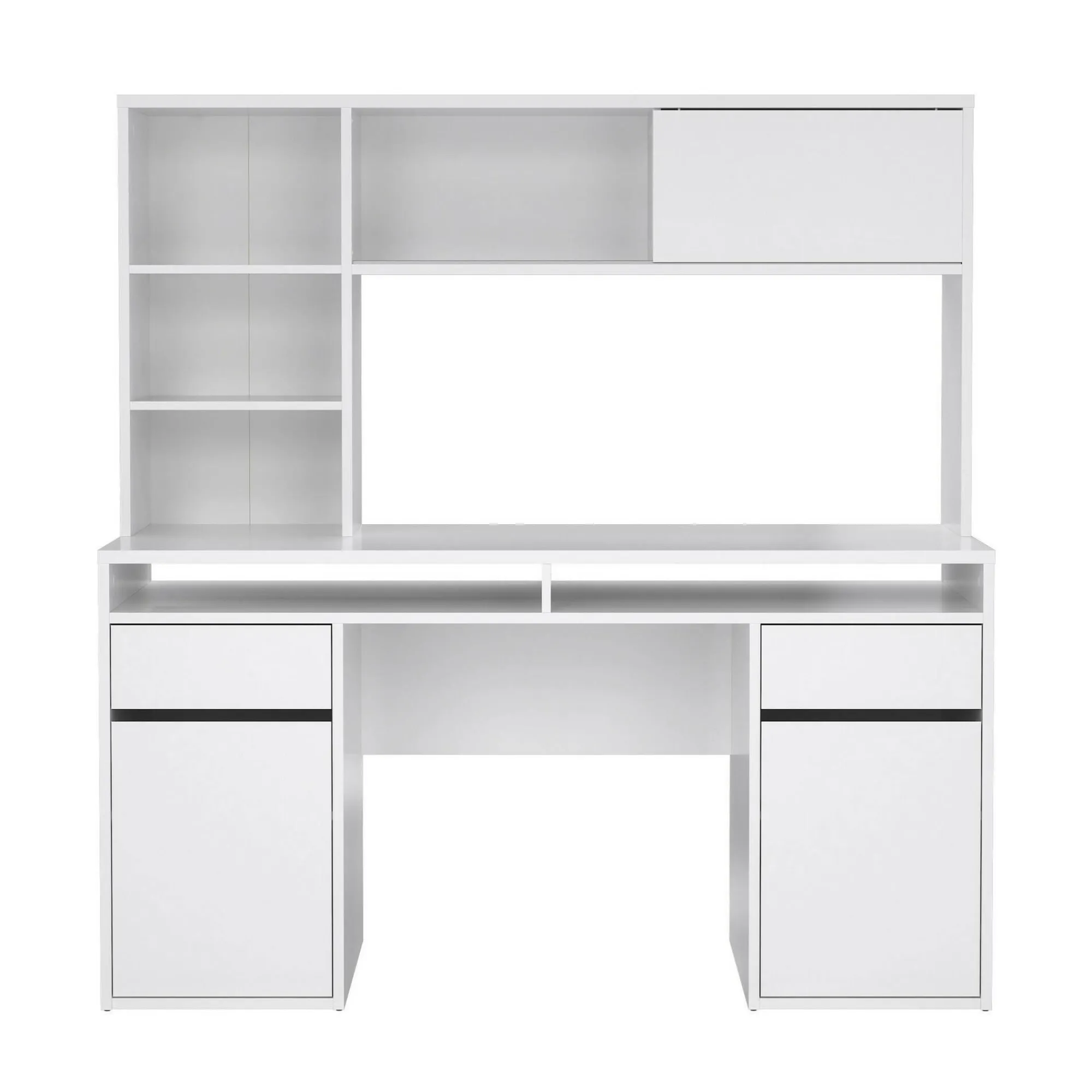 Scrivania Ambrenti, 48x149 h156 cm, Bianco<Dmora Outlet