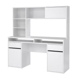 Scrivania Ambrenti, 48x149 h156 cm, Bianco<Dmora Outlet