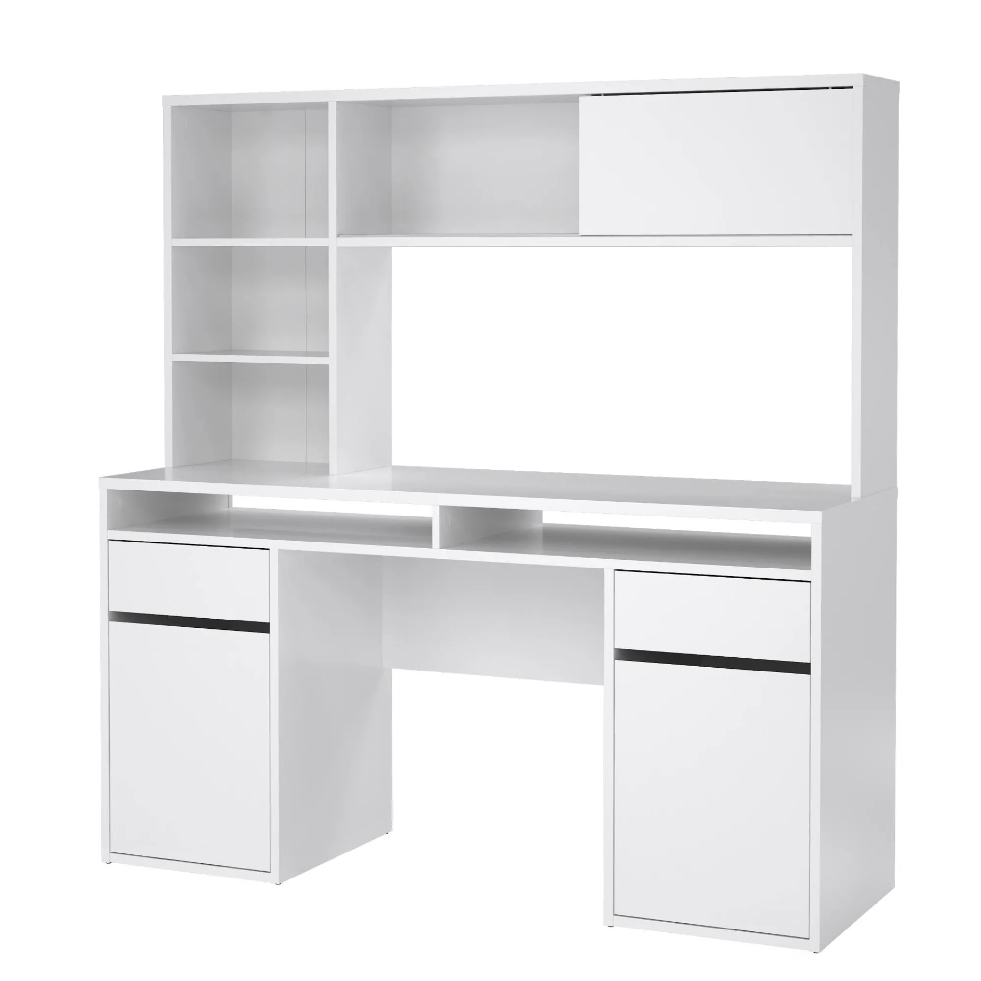 Scrivania Ambrenti, 48x149 h156 cm, Bianco<Dmora Outlet