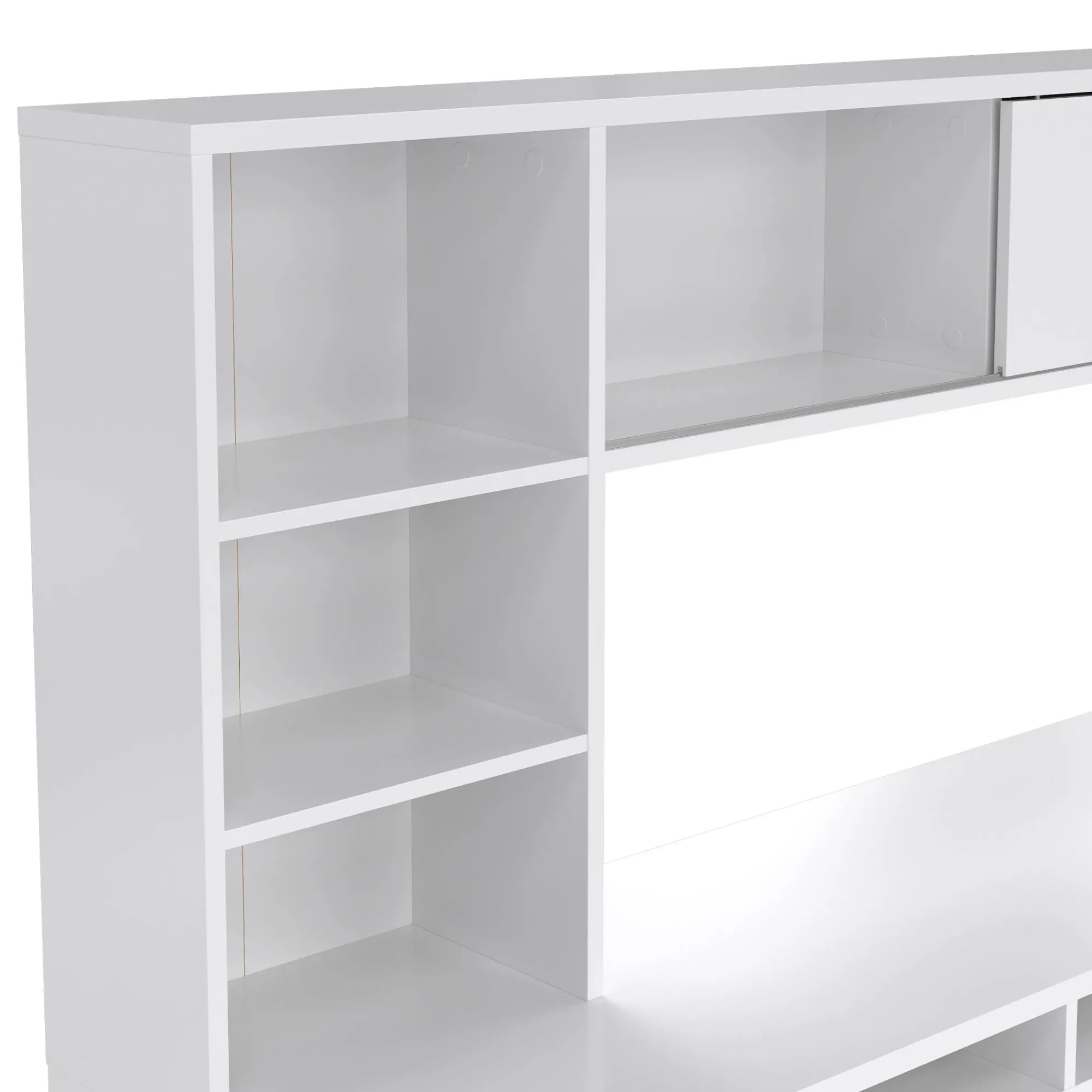 Scrivania Ambrenti, 48x149 h156 cm, Bianco<Dmora Outlet
