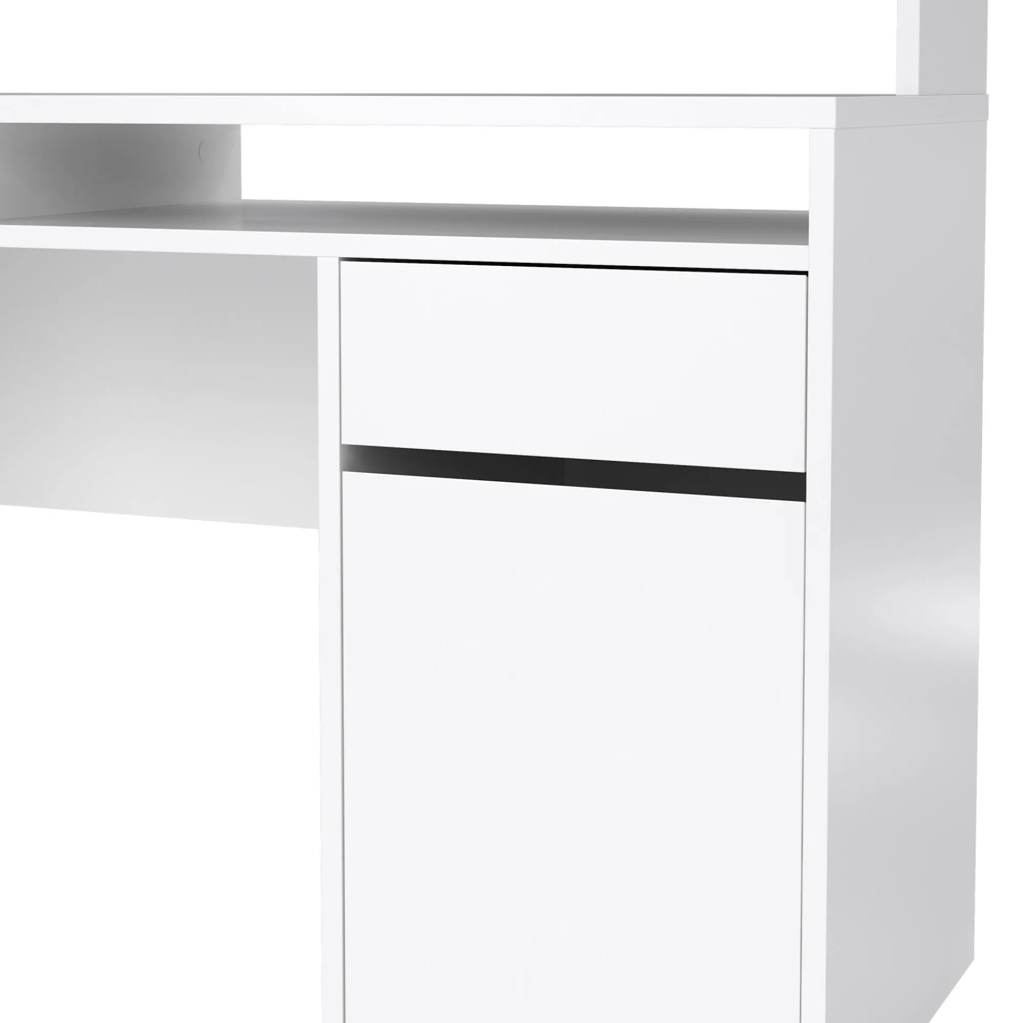 Scrivania Ambrenti, 48x149 h156 cm, Bianco<Dmora Outlet