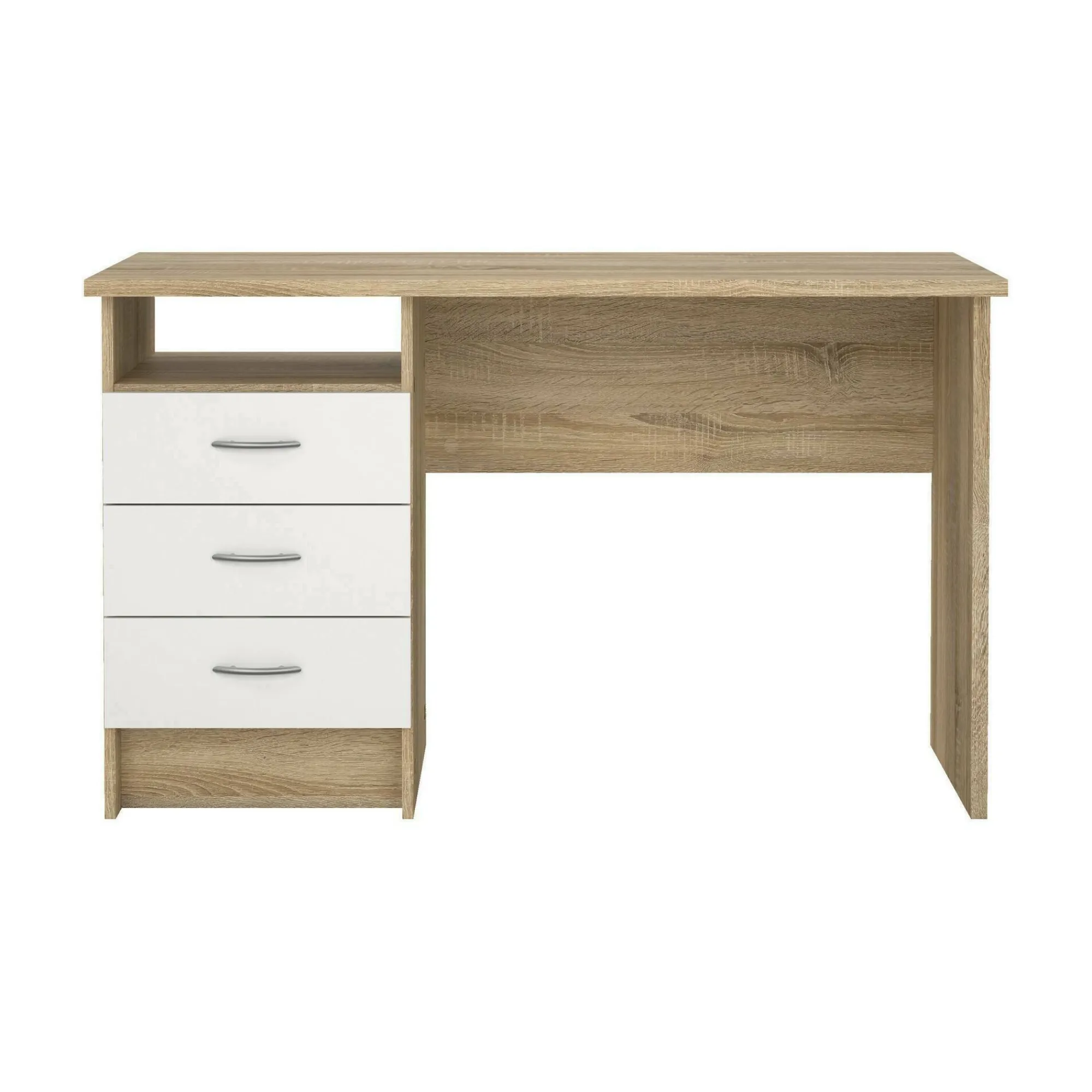 Scrivania Andre, 120x48 h72 cm, Quercia e Bianco<Dmora Fashion