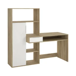 Scrivania Annalou, 163x60 h155 cm, Quercia e Bianco<Dmora Sale