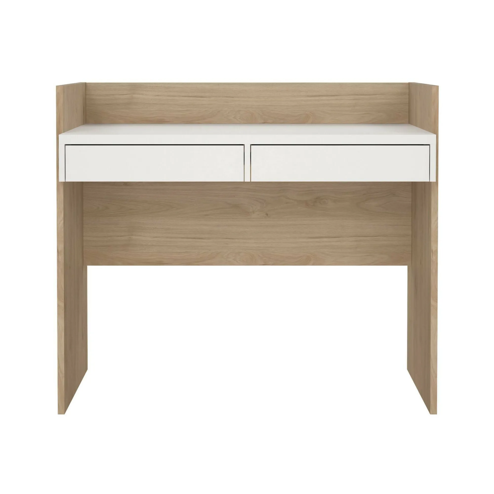 Scrivania Antillo, 56x102 h89 cm, Rovere e Bianco<Dmora Shop