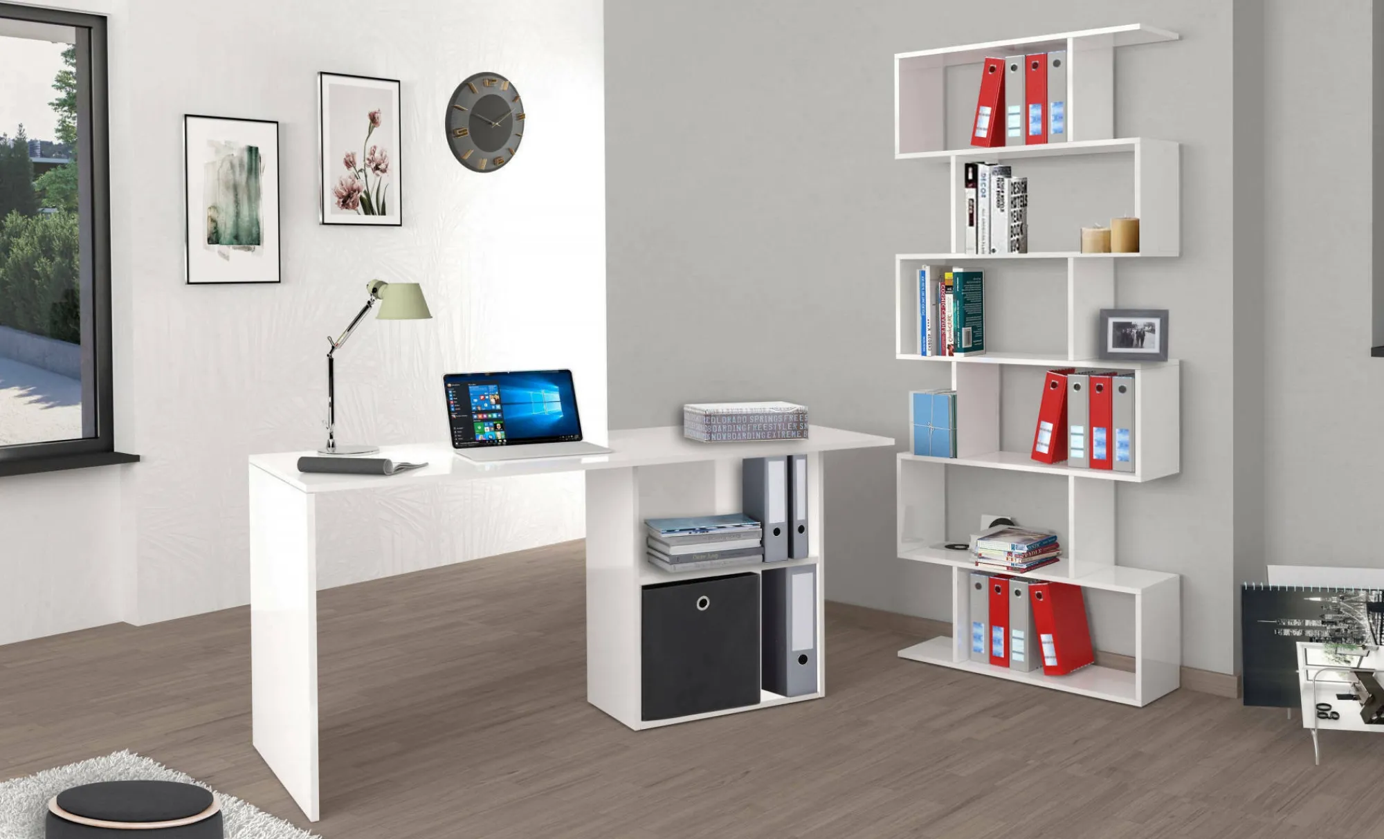 Scrivania Antioco, cm 110x50h75,<Dmora Discount