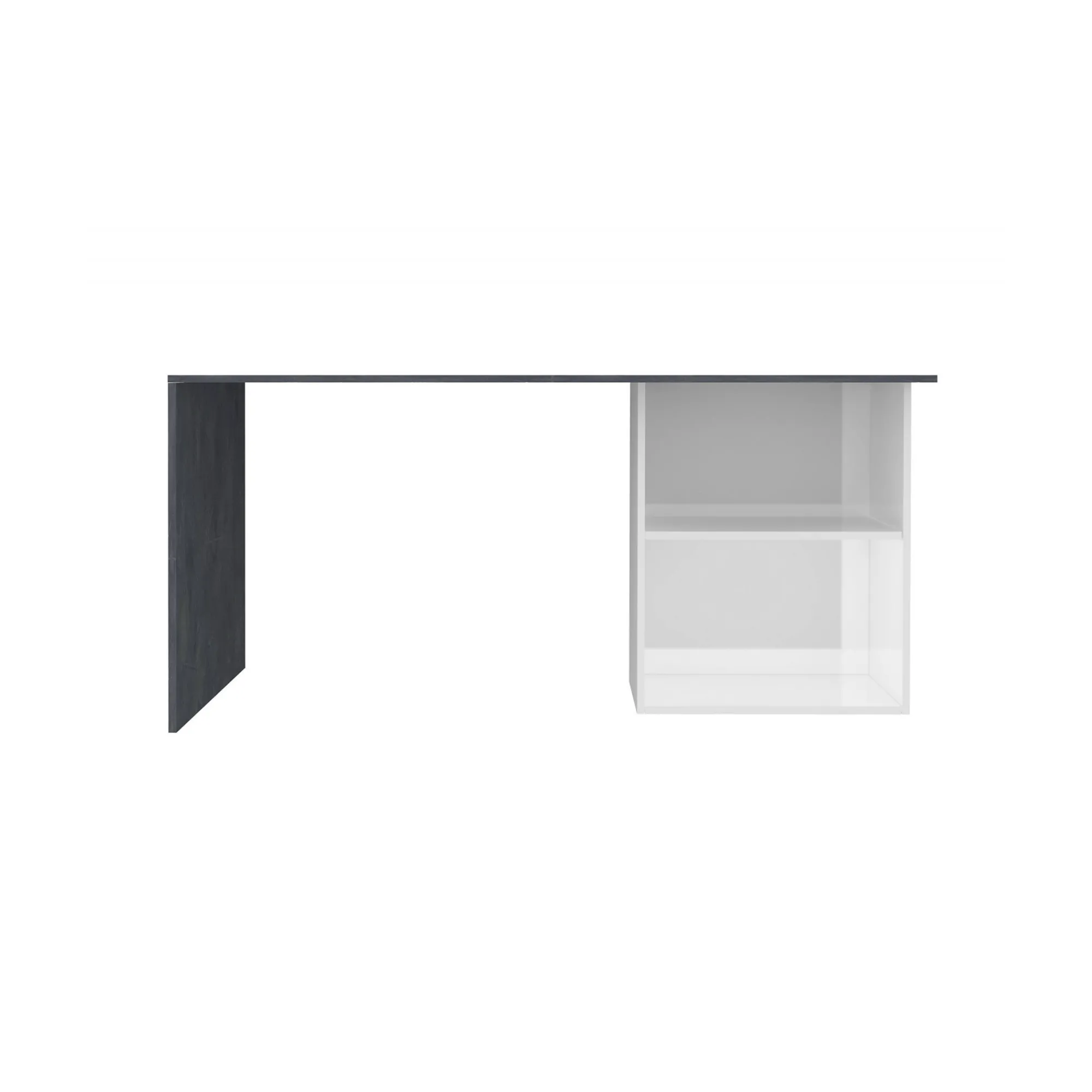 Scrivania Antioco, cm 110x50h75, Bianco lucido e Ardesia<Dmora Hot