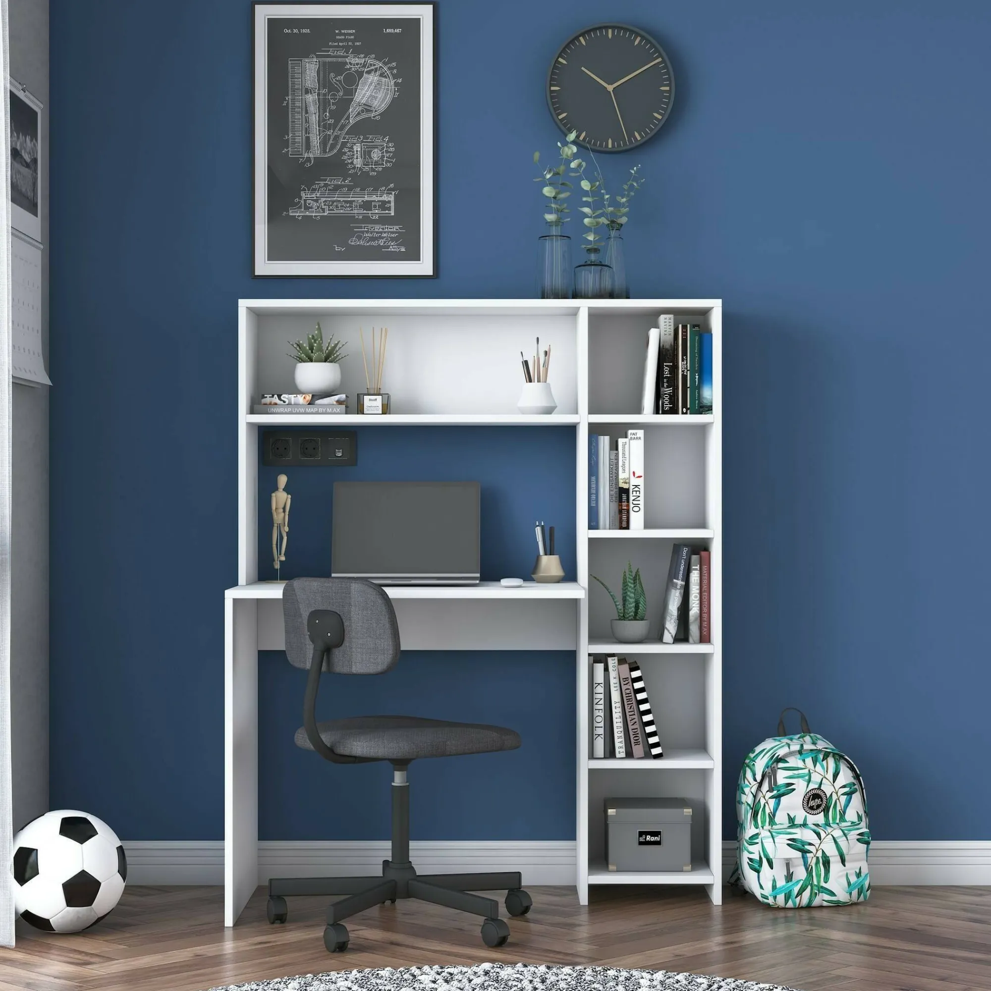 Scrivania Arapaho, 113x40h142 cm,<Dmora Clearance