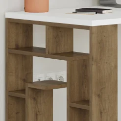 Scrivania Archidamia, 140x60 h75 cm, Bianco e Marrone<Dmora Best Sale