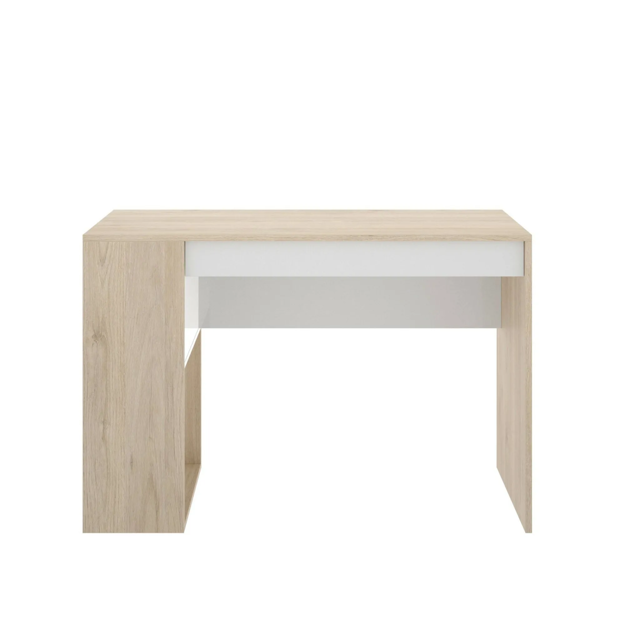 Scrivania Arianella, 115x50h74 cm, Rovere e Bianco<Dmora New