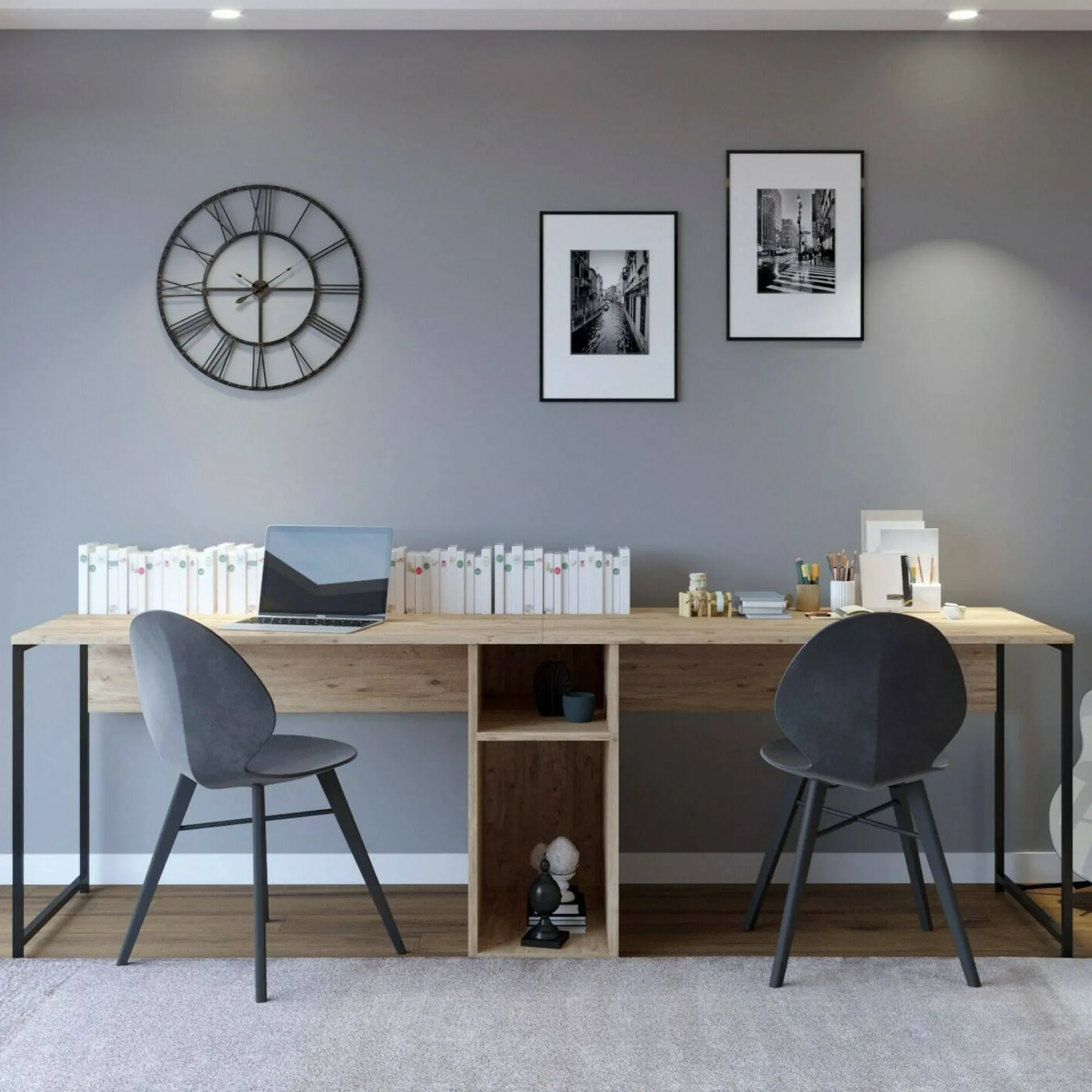 Scrivania Asarat, 240x60h74 cm,<Dmora Outlet