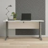 Scrivania Ascorbato, 150x80 h75 cm, Bianco e Grigio<Dmora Shop