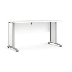 Scrivania Ascorbato, 150x80 h75 cm, Bianco e Grigio<Dmora Shop